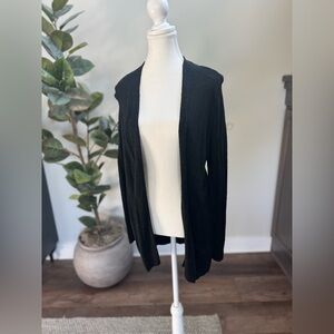GAP Black Cardigan Sweater Long Open-Front Large